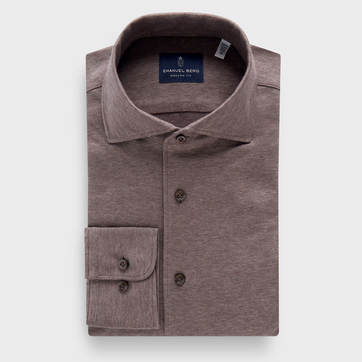 Jersey Knit Shirt — Dark Brown in Dark Brown — Emanuel Berg
