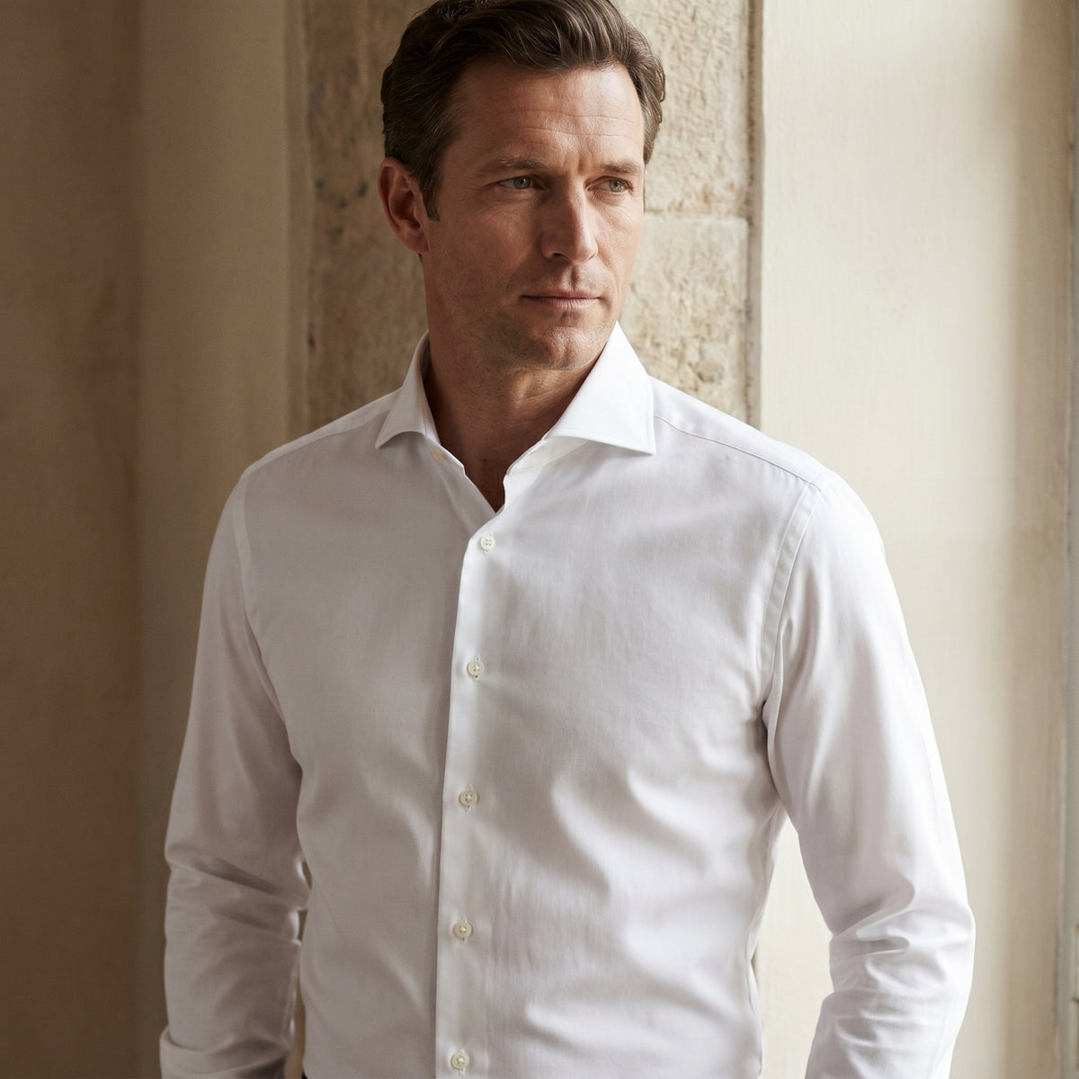 Traveller Dress Shirt in White — Emanuel Berg