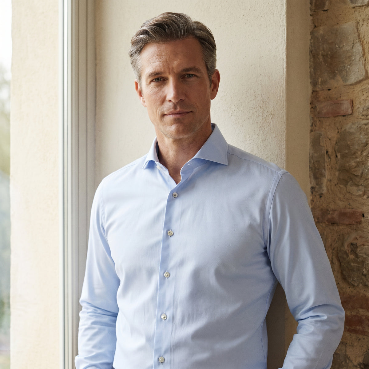 Traveller Performance Shirt in Light Pastel Blue — Emanuel Berg