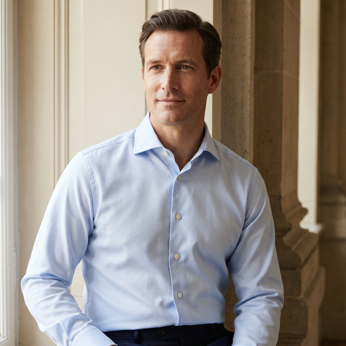 Traveller Performance Shirt in Light Pastel Blue — Emanuel Berg