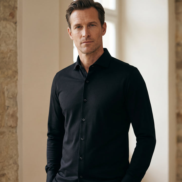 Modern 4Flex Stretch Knit Shirt, worn — Emanuel Berg
