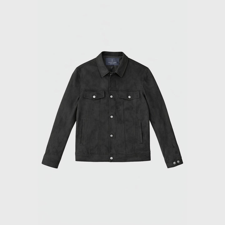 Performance Ultra Suede Jean Jacket in Black — Emanuel Berg