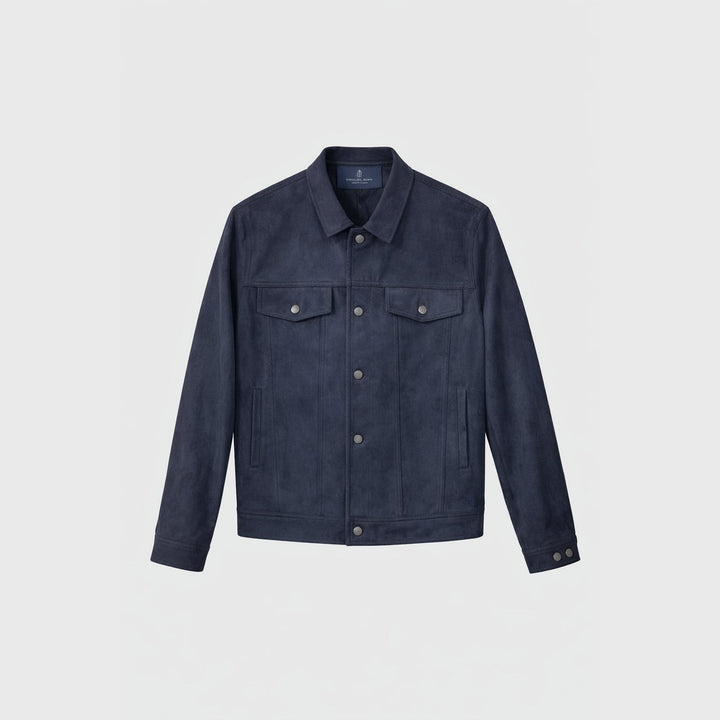 Performance Ultra Suede Jean Jacket in Navy — Emanuel Berg