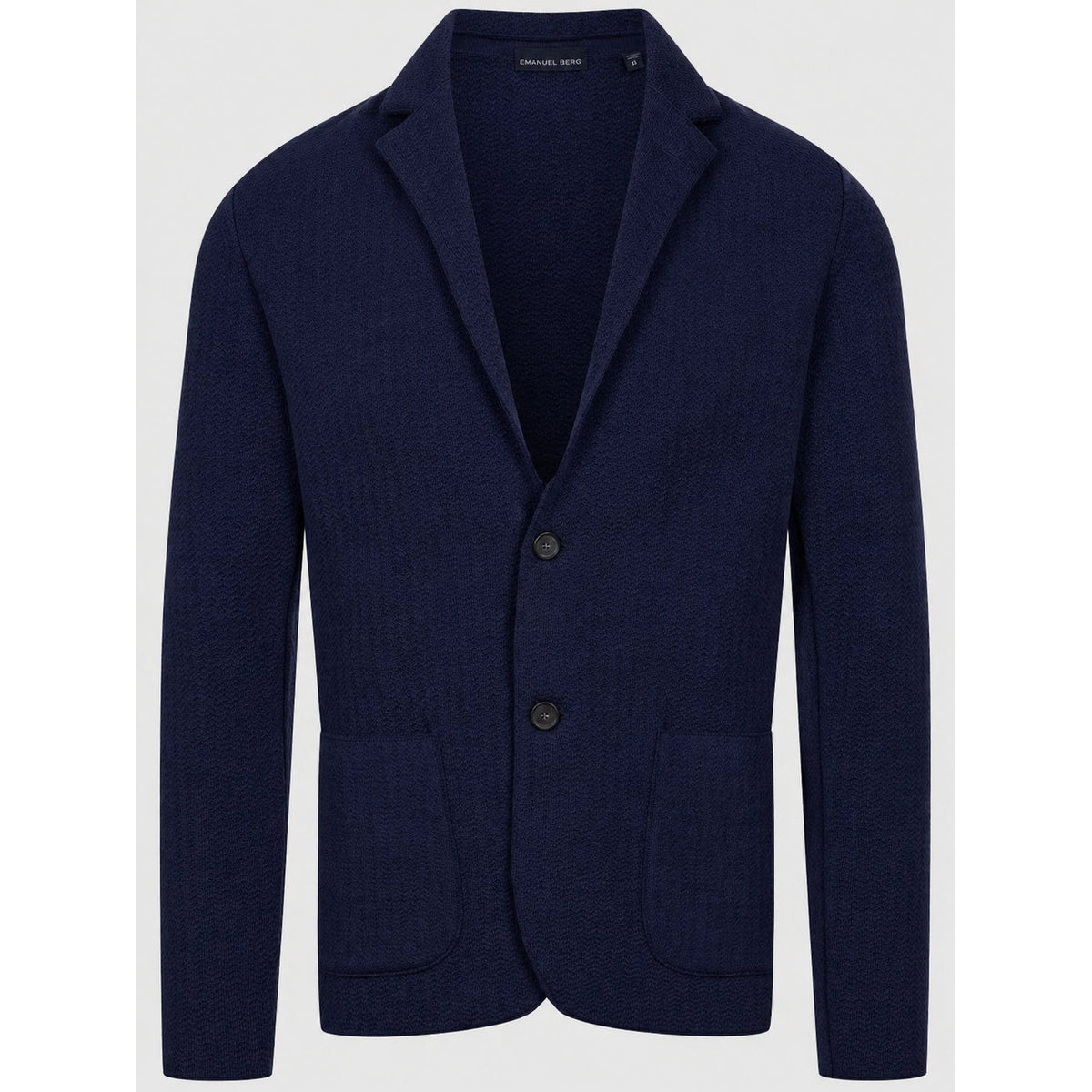 Premium Chevron Structured Swacket with Two Buttons in 226 NAVY — Emanuel Berg