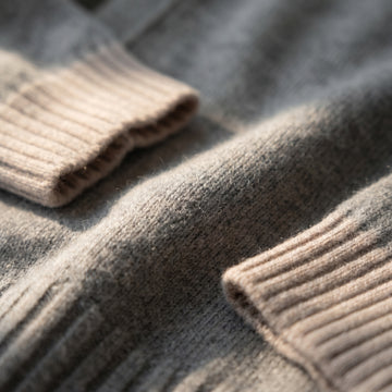 Merino Cashmere Button-Up Cardigan fabric detail (70% merino, 30% cashmere) — Emanuel Berg