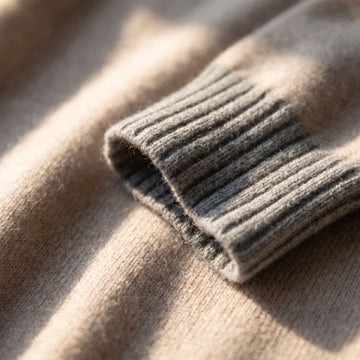 Merino Cashmere Button-Up Cardigan fabric detail (70% merino, 30% cashmere) — Emanuel Berg