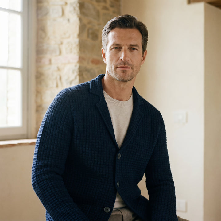 Premium Merino Swacket, worn — Emanuel Berg