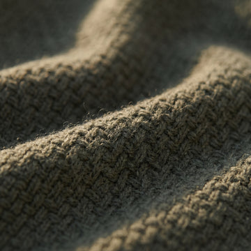 Lightweight Merino Wool Zip Cardigan fabric detail — Emanuel Berg