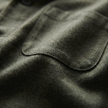Wool Flannel D-Constructed Shirt Jacket fabric detail (100% wool) — Emanuel Berg