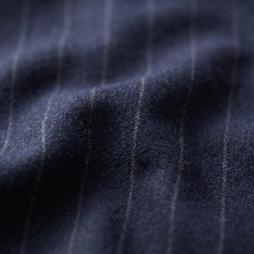 Stripe Wool D-Constructed Shirt Jacket fabric detail (99% wool, 1% elastane) — Emanuel Berg