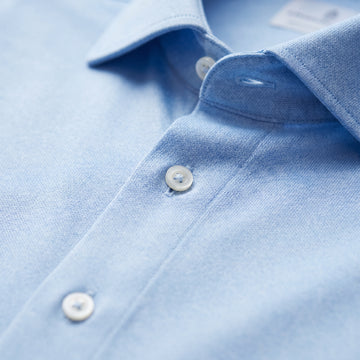 Modern 4 Flex Stretch Knit Shirt fabric detail (89% cotton, 11% elastane) — Emanuel Berg