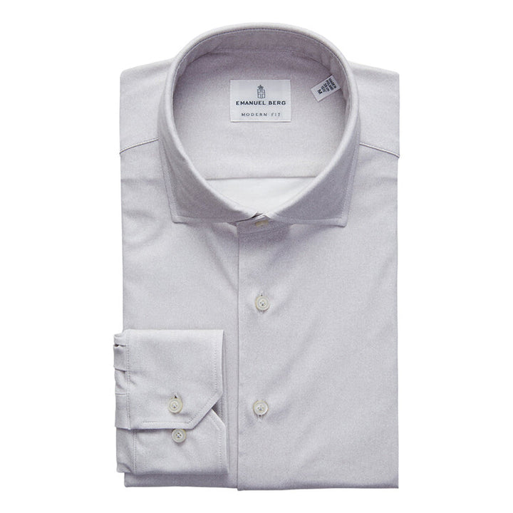Modern 4Flex Stretch Knit Shirt in Light Grey — Emanuel Berg
