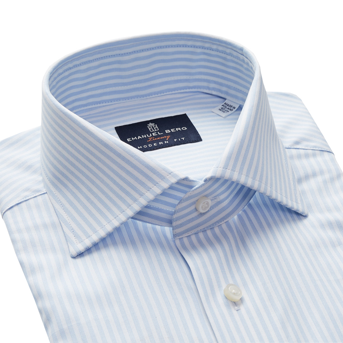 Yoga Twill Premium Stretch Shirt in Light Pastel Blue — Emanuel Berg