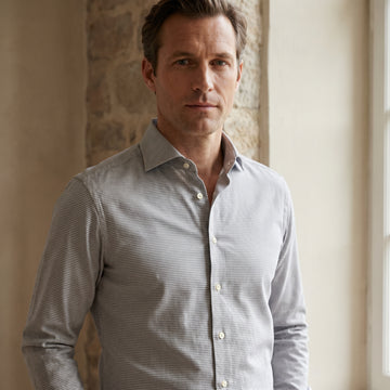 Houndstooth Lyocell Flannel Shirt, worn — Emanuel Berg
