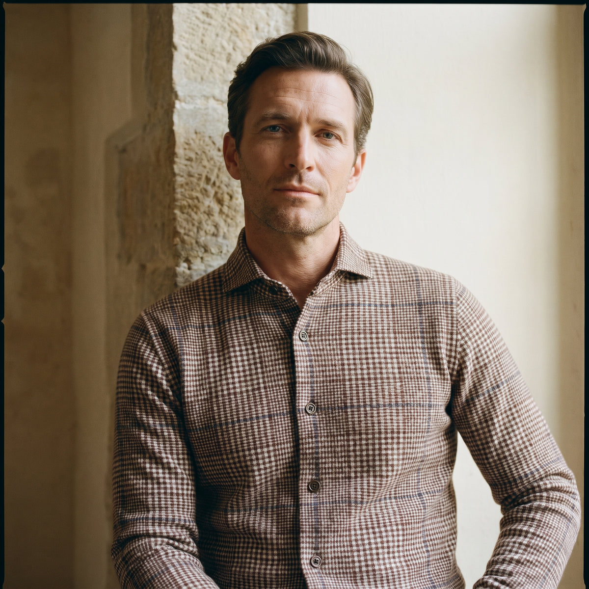 Premium Jersey Knit Shirt in Medium Brown — Emanuel Berg