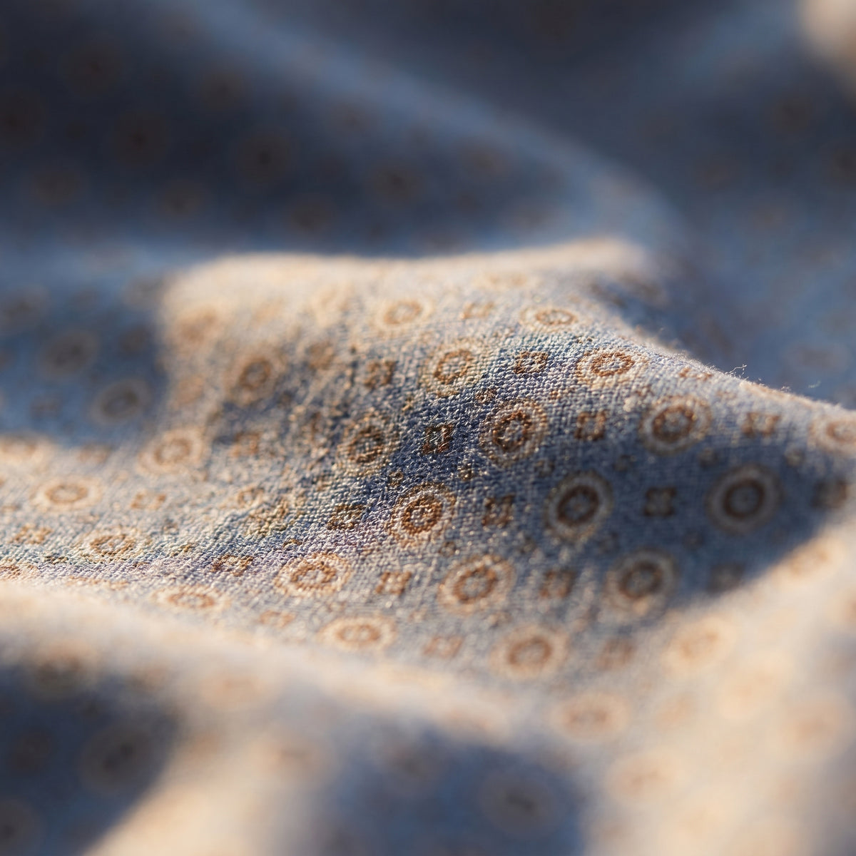 Geometric Print Flannel Shirt in Medium Blue — Emanuel Berg