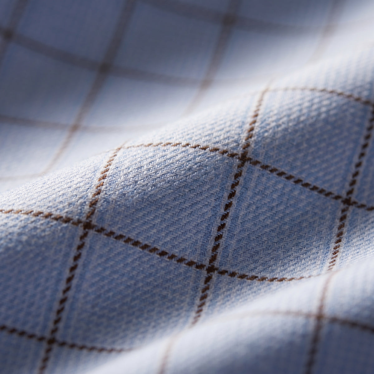 Checked Cotton Twill Dress Shirt in Bright Blue — Emanuel Berg