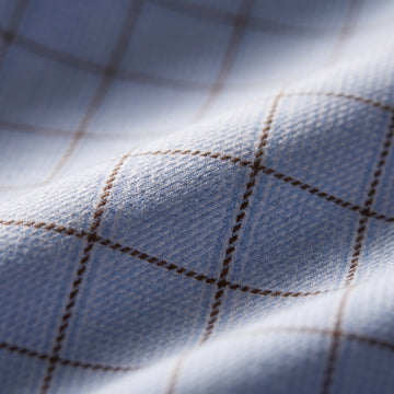 Checked Cotton Twill Dress Shirt fabric detail (100% cotton) — Emanuel Berg
