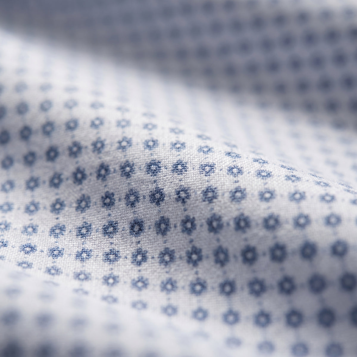 Printed Poplin Dress Shirt in Bright Blue — Emanuel Berg