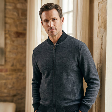 Checked Wool Blouson, worn — Emanuel Berg