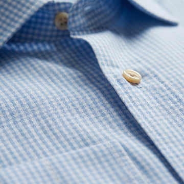 Washed Natural Stretch Yoga Poplin Shirt fabric detail (100% cotton) — Emanuel Berg