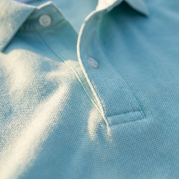 Textured Jacquard Knit Polo fabric detail (100% cotton) — Emanuel Berg