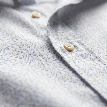 Printed Stretch Poplin Short Sleeve Casual Shirt fabric detail (97% cotton, 3% elastane) — Emanuel Berg