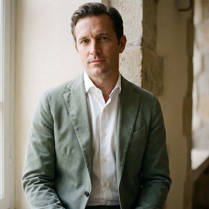 Washed Cotton Deconstructed Soft  Jacket, worn — Emanuel Berg
