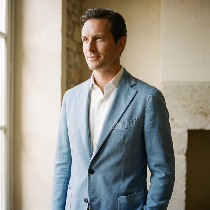 Washed Cotton Deconstructed Soft Jacket, worn — Emanuel Berg