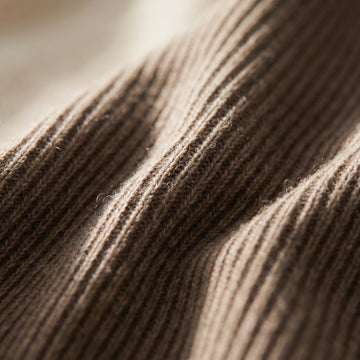 Mixed Panel Merino Zip Cardigan fabric detail — Emanuel Berg