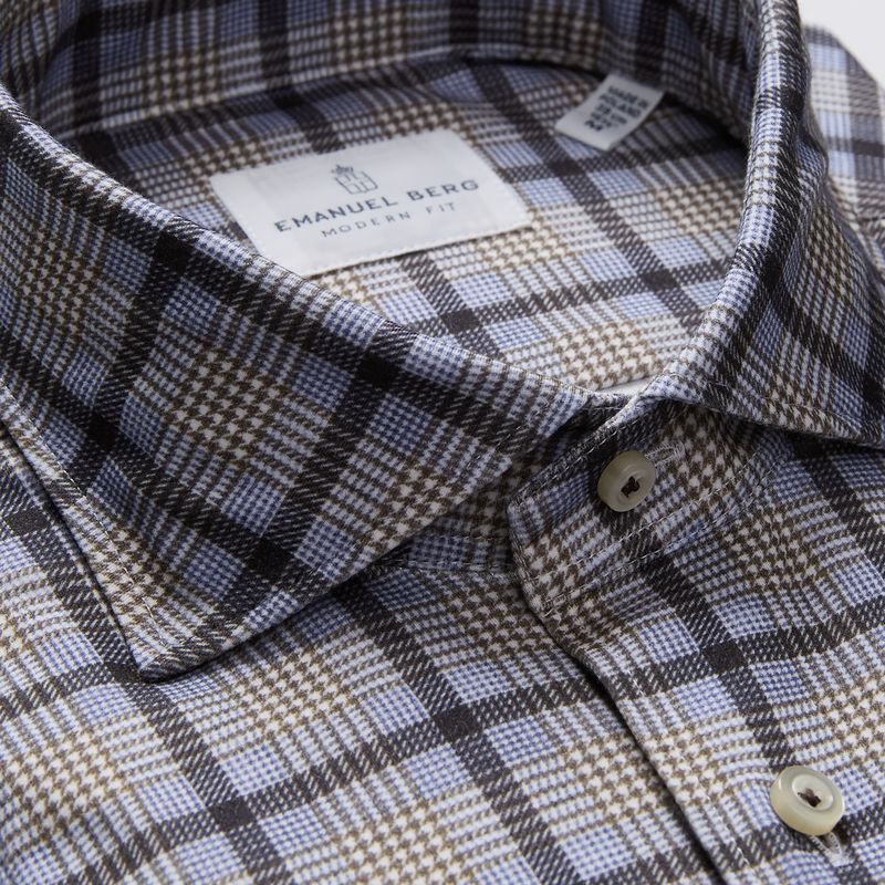 Modern 4 Flex Stretch Knit Shirt in Medium Brown — Emanuel Berg
