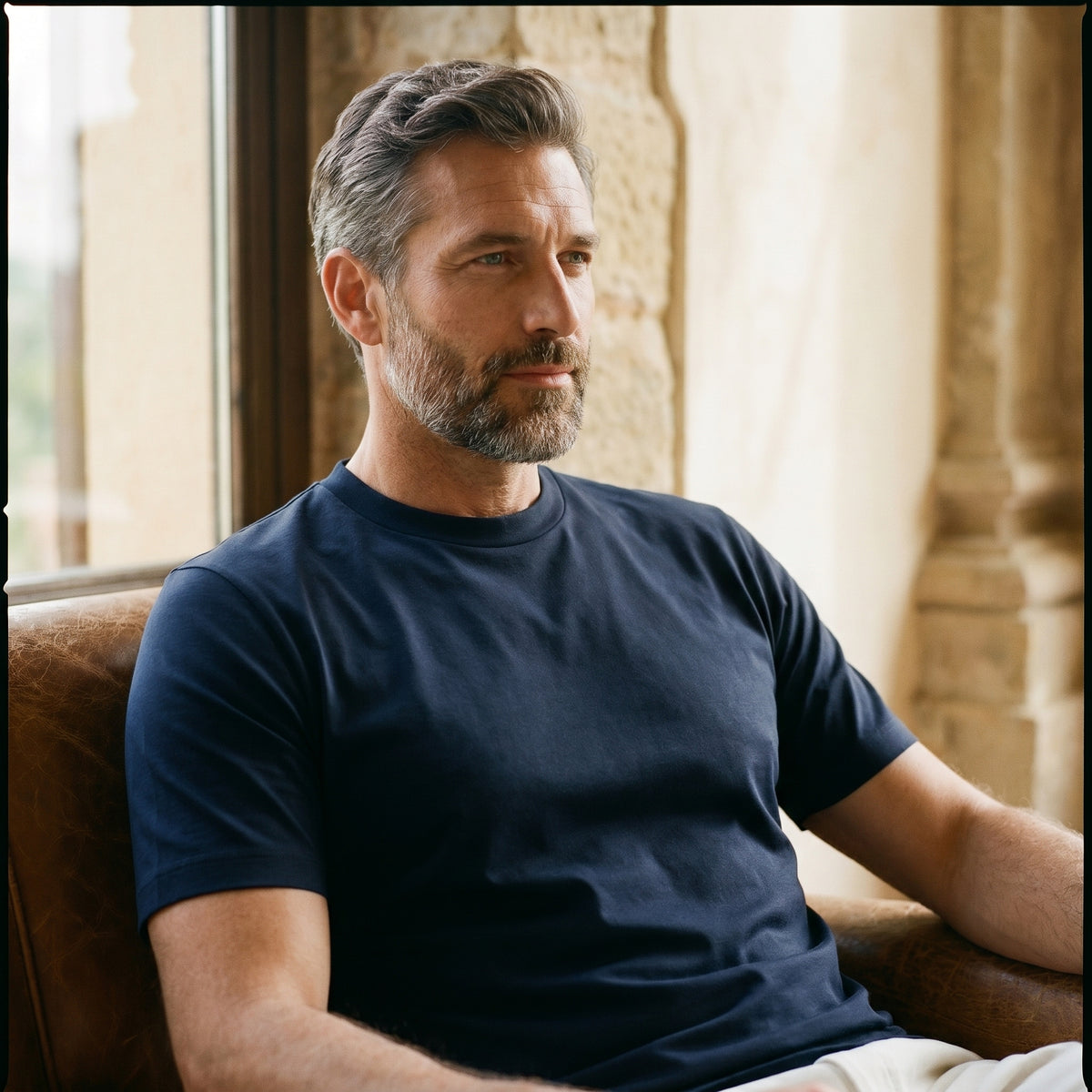 Modern 4Flex Stretch T-Shirt in Navy — Emanuel Berg