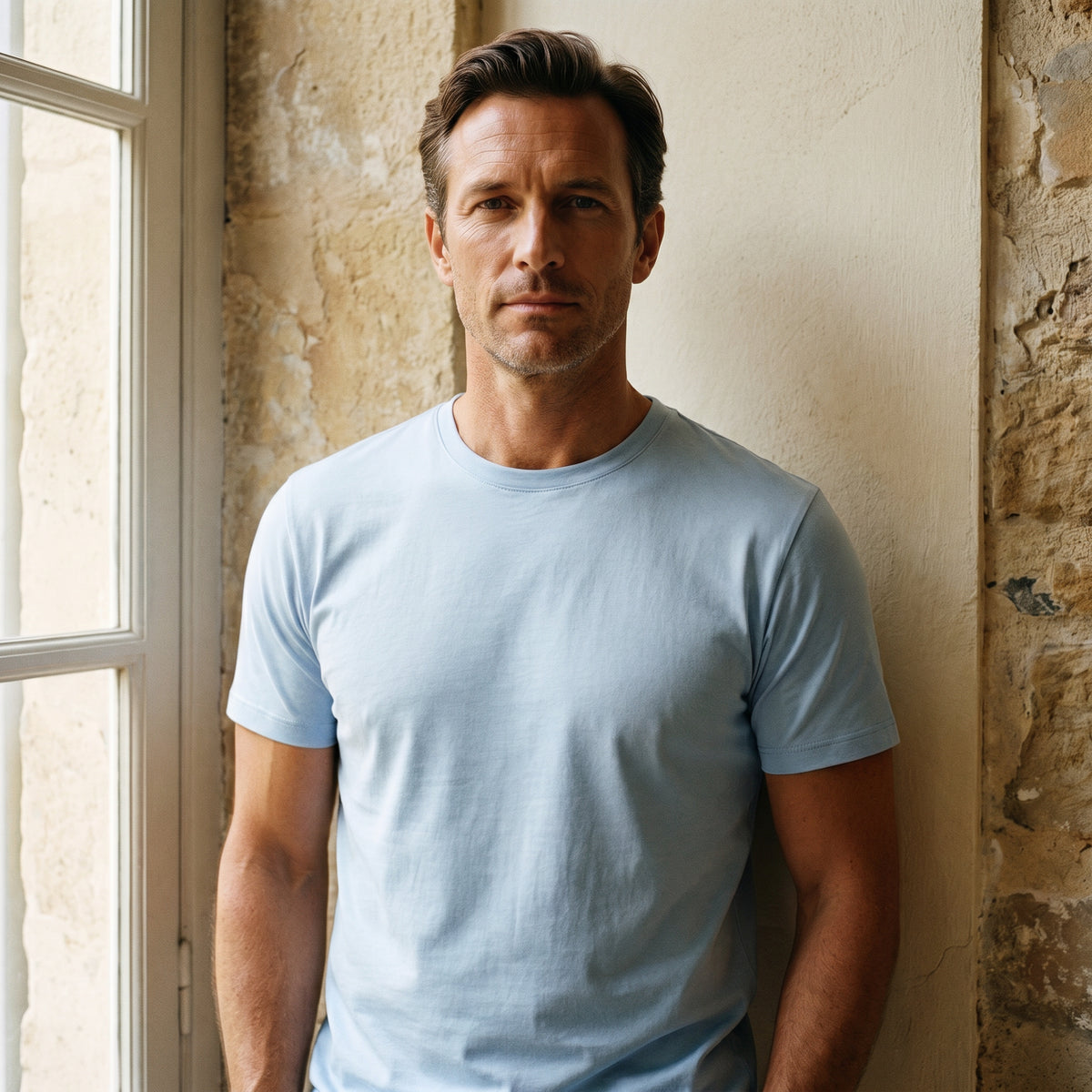Modern 4Flex Stretch T-Shirt in Powder Blue — Emanuel Berg