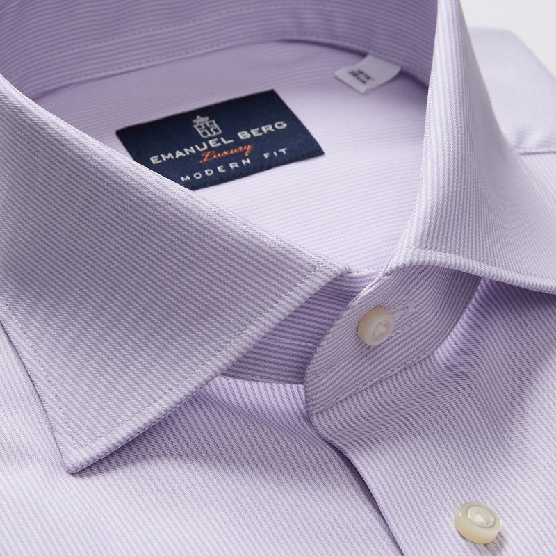 Yoga Twill Premium Stretch Shirt in Light Pastel Purple — Emanuel Berg