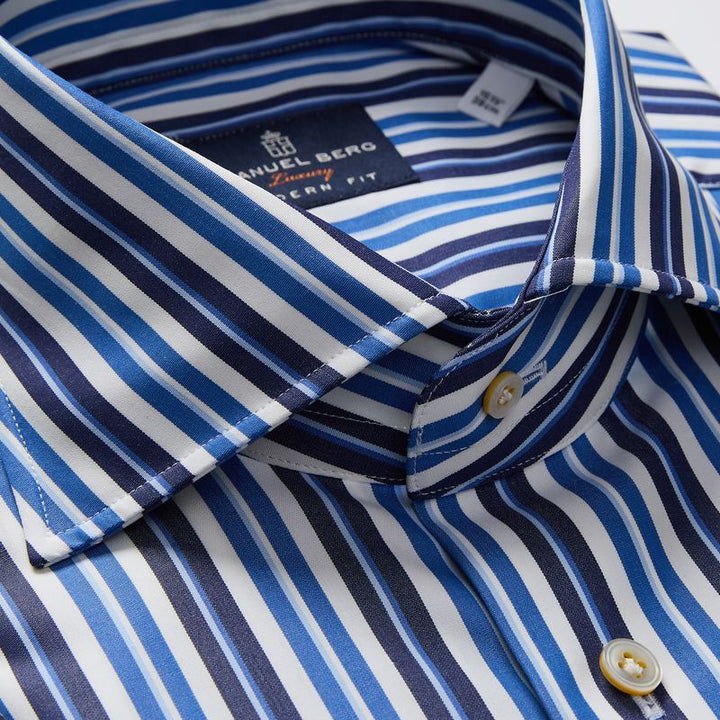 Stripped Cotton Poplin Dress Shirt