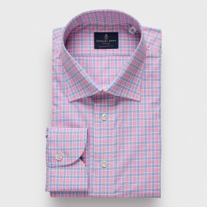 Emanuel Berg Prince of Wales, Pink and Blue Plaid Shirt