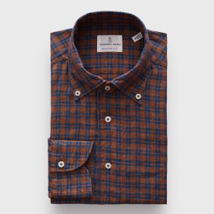 Emanuel Berg Bellagio, Plaid Linen Shirt