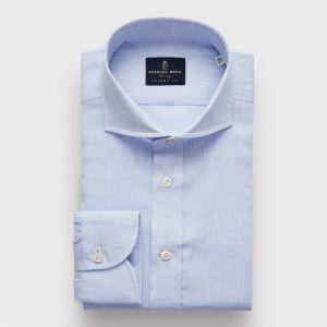 Emanuel Berg Harvard, Light Blue Linen Shirt