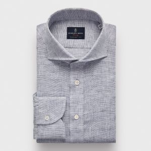 Emanuel Berg Harvard, Grey Linen Shirt