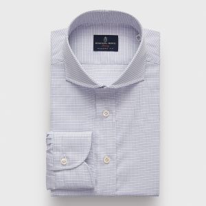 Emanuel Berg Harvard, koszula w kratę, Wrinkle Resistant Twill