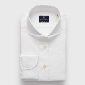 Emanuel Berg Harvard, White Cotton and Linen Shirt