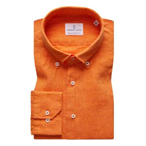 Emanuel Berg Basel, pomarańczowa koszula lniana