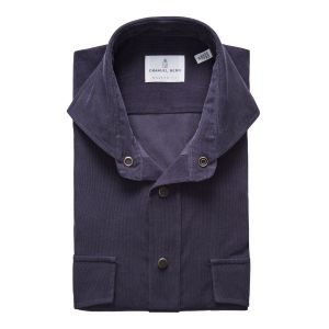 Emanuel Berg Megeve, Navy Blue Corduroy Shirt