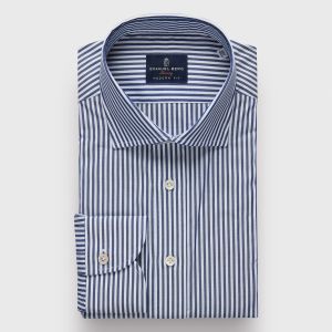 Emanuel Berg Rialto, Navy Blue Striped Shirt