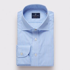 Emanuel Berg Cannes, Blue and White Striped Shirt