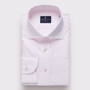 Emanuel Berg Cannes, Pink Striped Yoga Twill Shirt