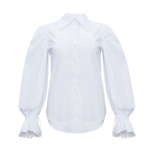 ÉMANOU MAGIE, biała koszula z bufiastymi rękawami