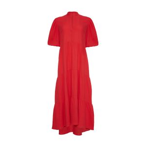 ÉMANOU PAMPELONNE, czerwona sukienka z muślinu