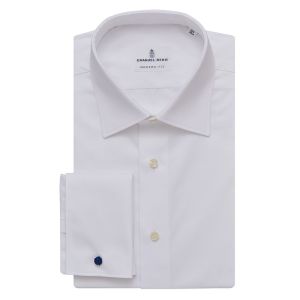 Duke of York, White Longer Sleeves Wrinkle Resistant Twill Shirt
