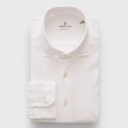 Byron, White Seersucker Shirt | Superfine Shirting